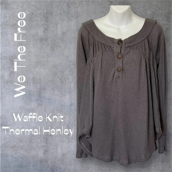 Free People | We The Free | Waffle Knit Thermal Henley - Picture 3 of 5